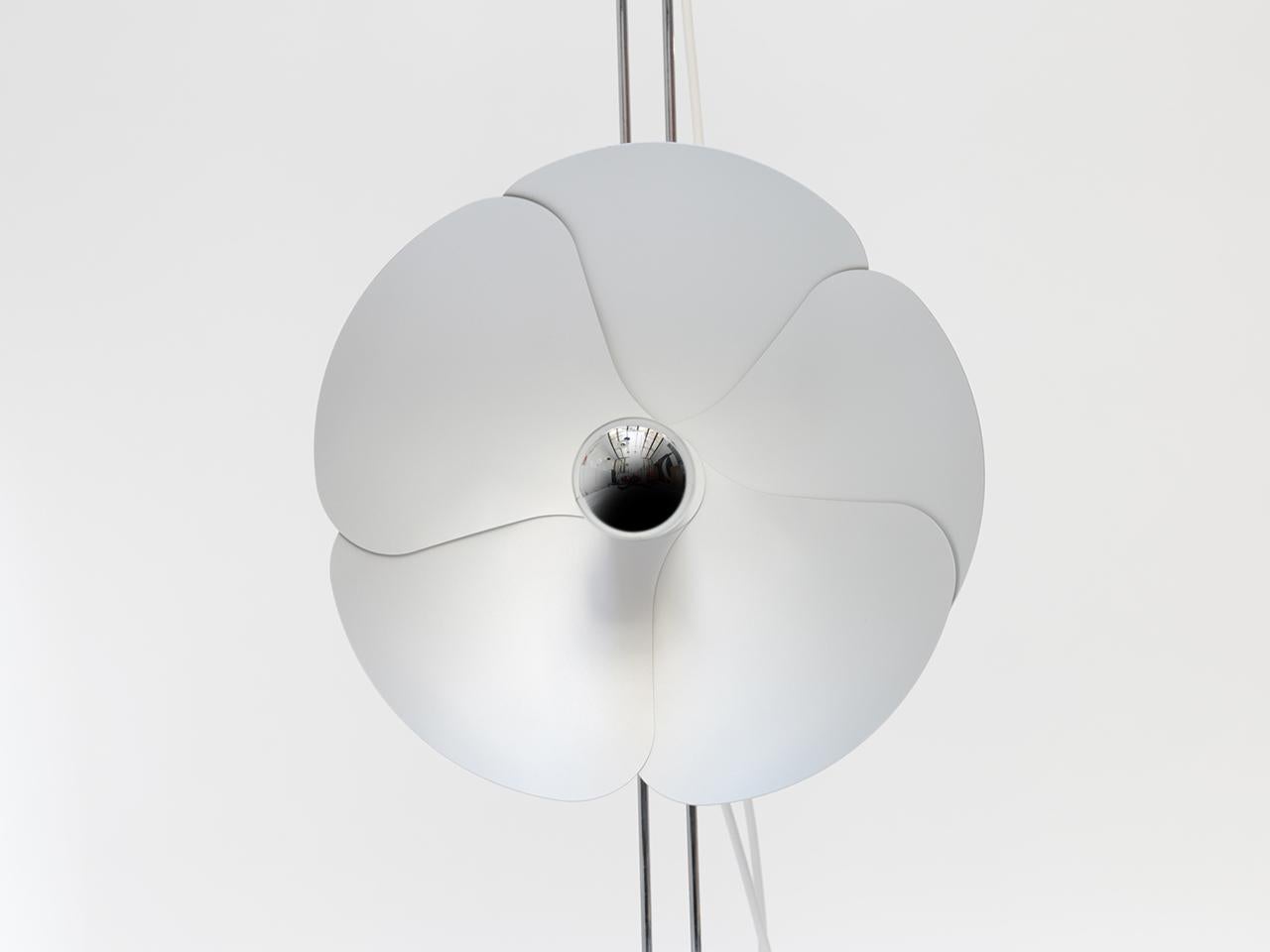 20th Century Olivier Mourgue Standing Lamp in Brushed Stainless Steel For Sale