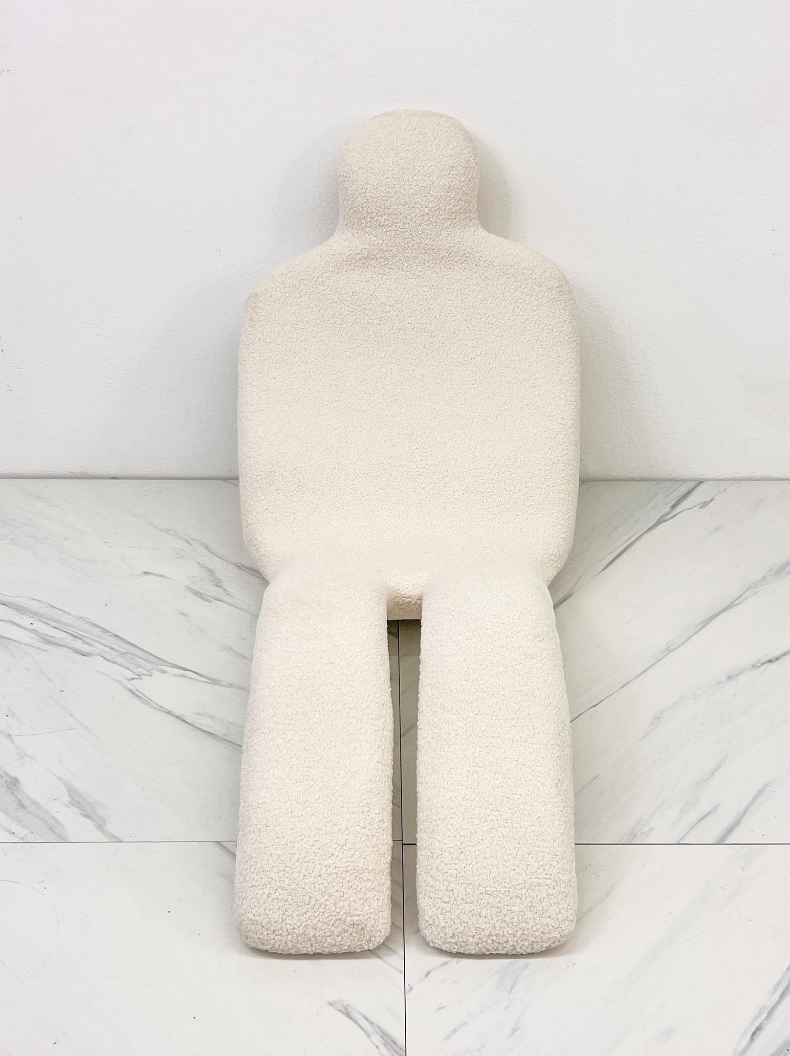 Olivier Mourgue Bouloum Human Form Lounge Chair, Ivory Boucle, France, 1970's In Good Condition In Culver City, CA