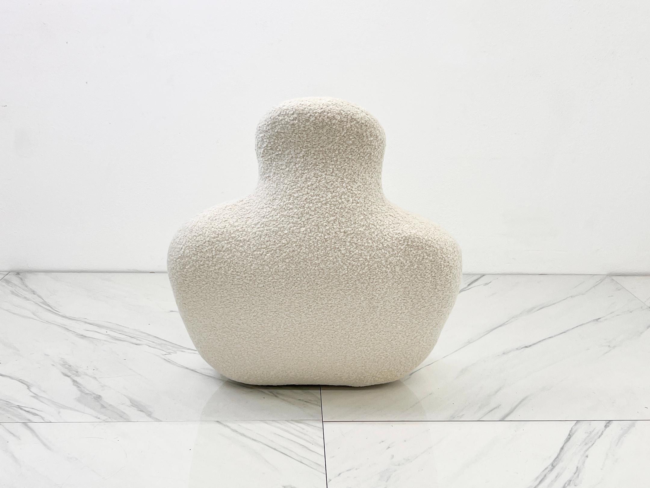 Olivier Mourgue Bouloum Human Form Lounge Chair, Ivory Boucle, France, 1970's 1
