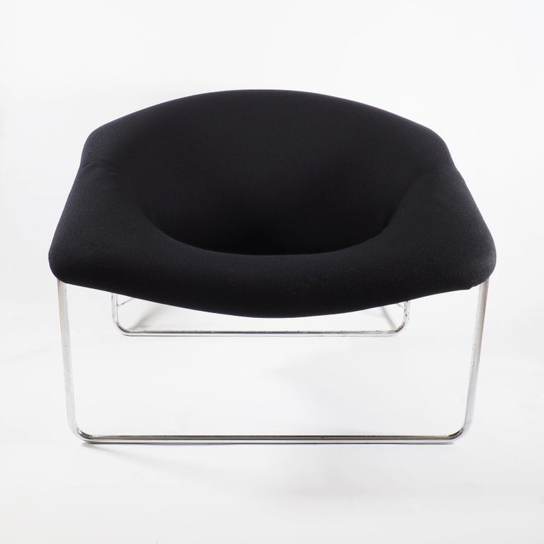 Iconic 'Cubique' chair designed by Olivier Mourgue for Airborne International, France 1968. Chromed tubular steel construction supporting a wire frame upholstered in black jersey fabric. Airborne perfected the technique of covering injected foam