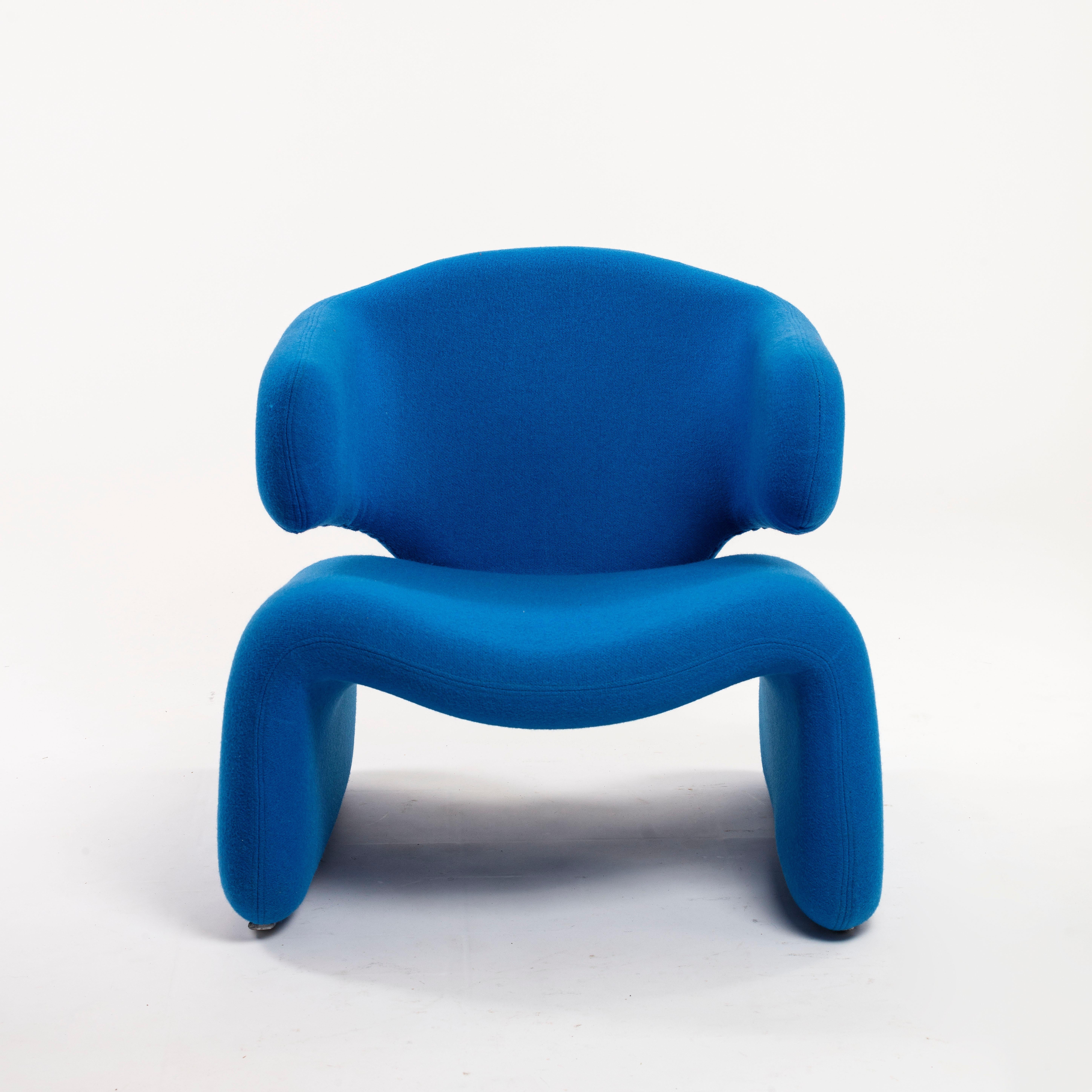 Olivier Mourgue Djinn Blue Armchair for Airborne 1960s New Kvadrat Fabric 3
