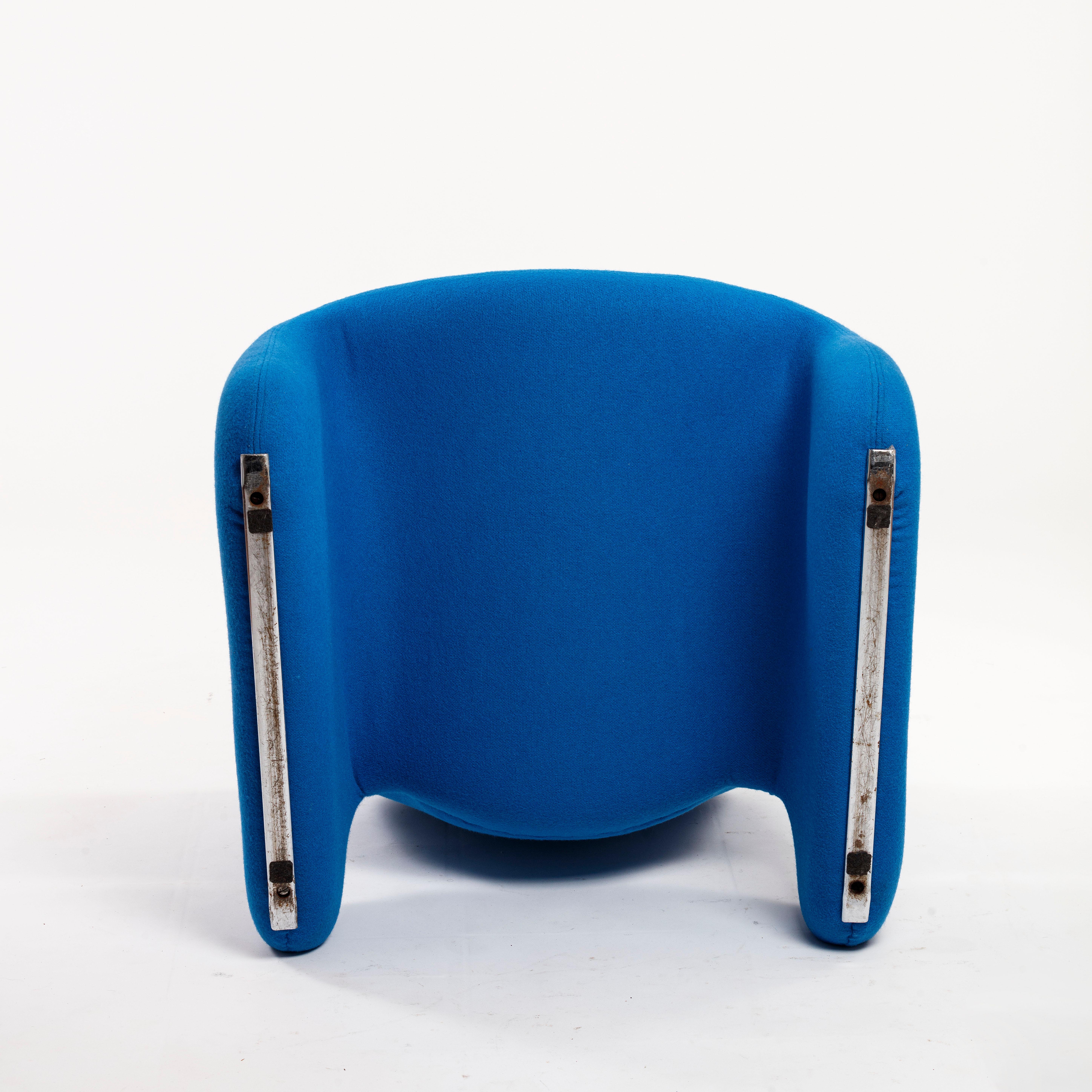 Olivier Mourgue Djinn Blue Armchair for Airborne 1960s New Kvadrat Fabric 4