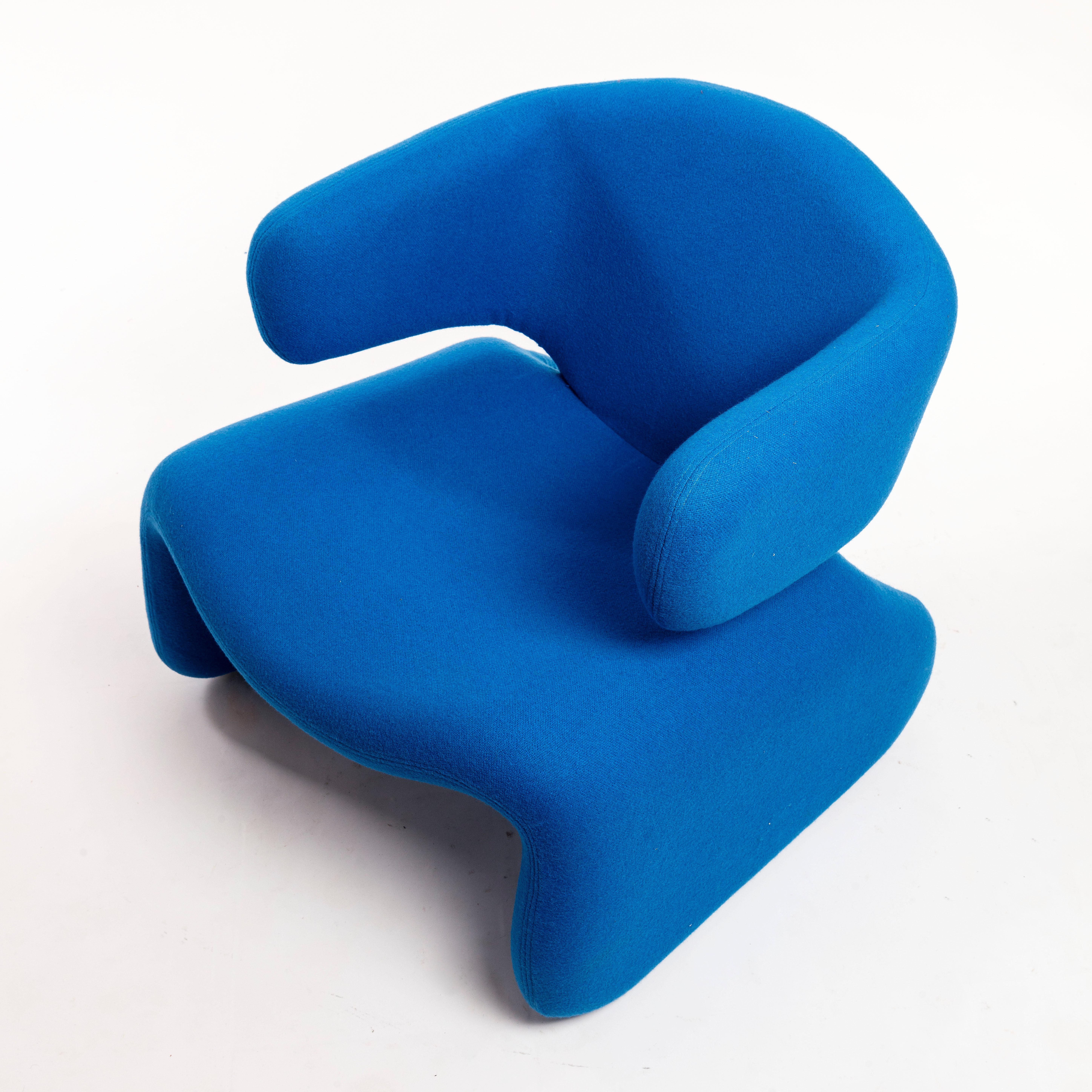 Olivier Mourgue Djinn Blue Armchair for Airborne 1960s New Kvadrat Fabric 10