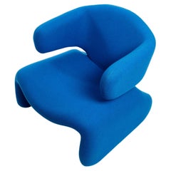 Fauteuil bleu Djinn d'Olivier Mourgue pour Airborne, nouveau tissu Kvadrat, années 1960