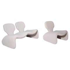 Olivier Mourgue 'Djinn' Chair Set in Kvadrat Velvet, Airborne, France, 1960s