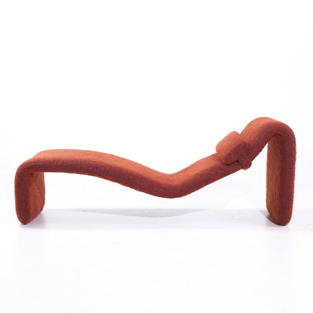 Olivier Mourgue per Airborne Chaise Longue Djinn di metà secolo in ocra rossa in vendita 1