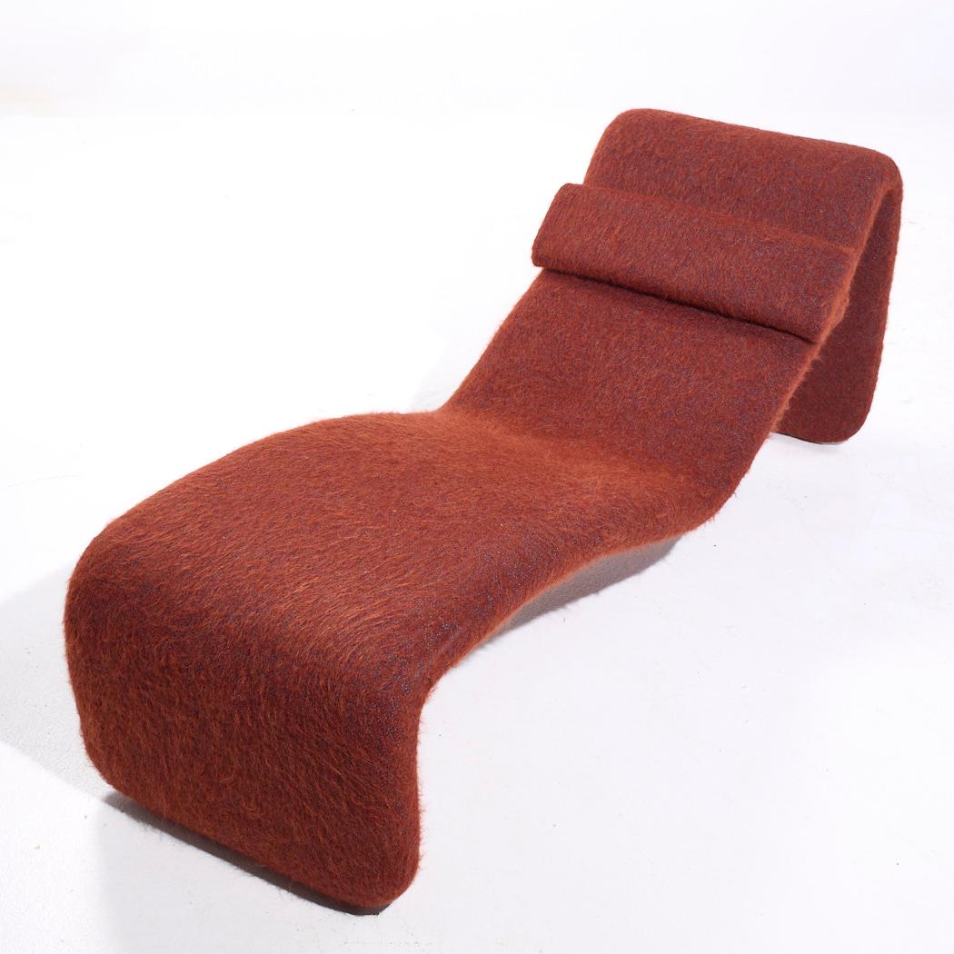 Olivier Mourgue per Airborne Chaise Longue Djinn di metà secolo in ocra rossa in vendita 2
