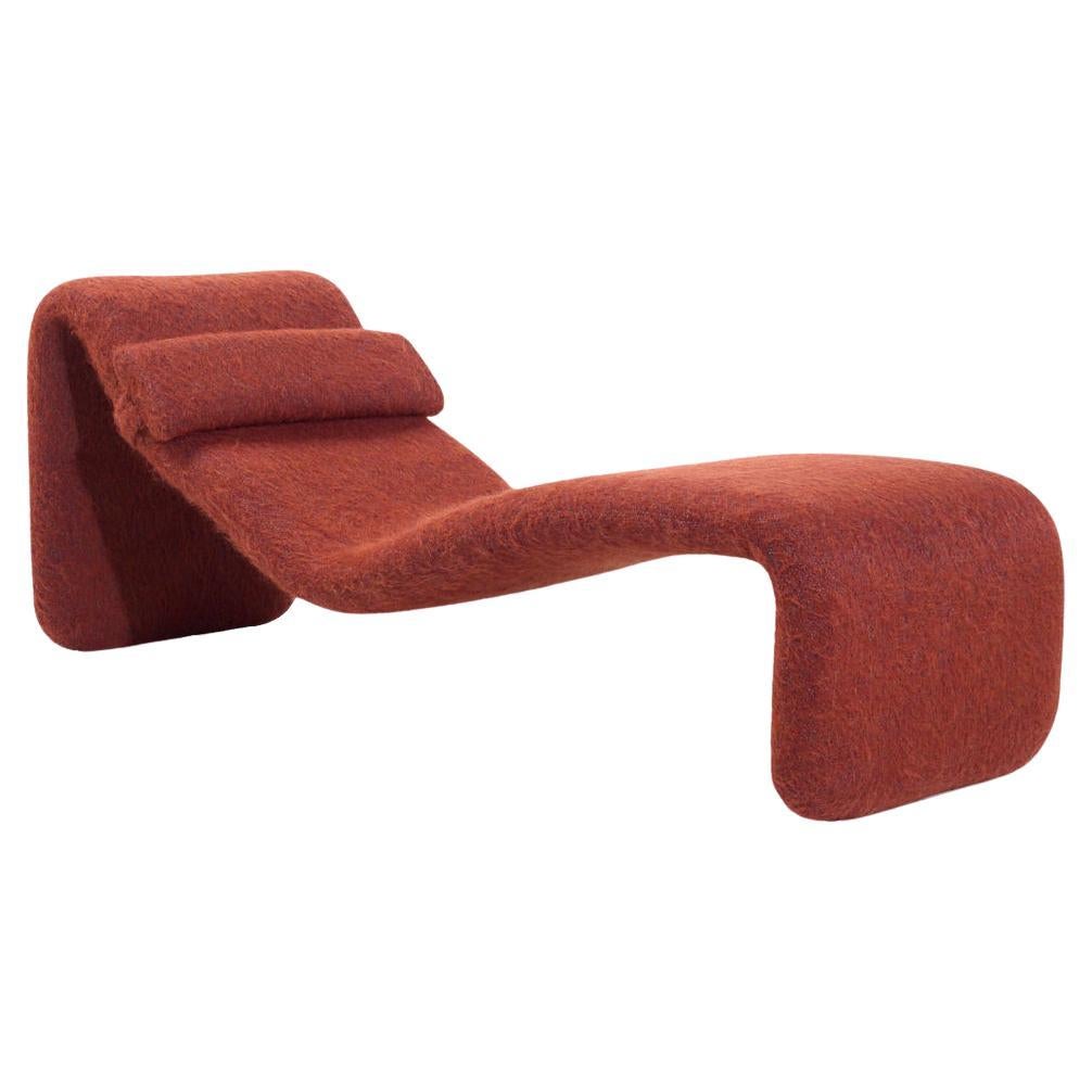 Olivier Mourgue for Airborne Mid Century Red Ochre Djinn Chaise Longue