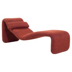 Olivier Mourgue for Airborne Mid Century Red Ochre Djinn Chaise Longue