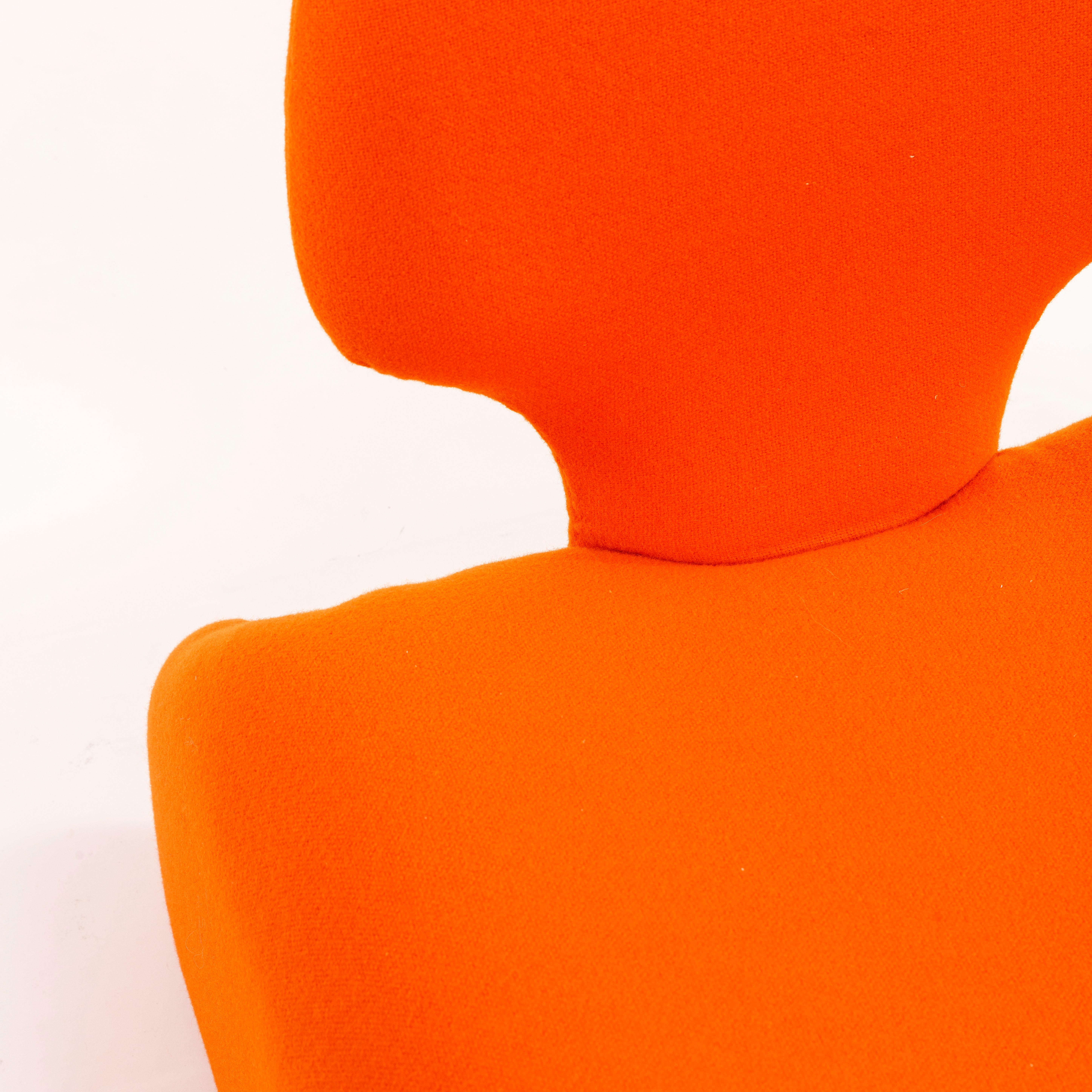 Olivier Mourgue Iconic Djinn Chair Airborne 1963 Reupholstered in Orange Kvadrat For Sale 1
