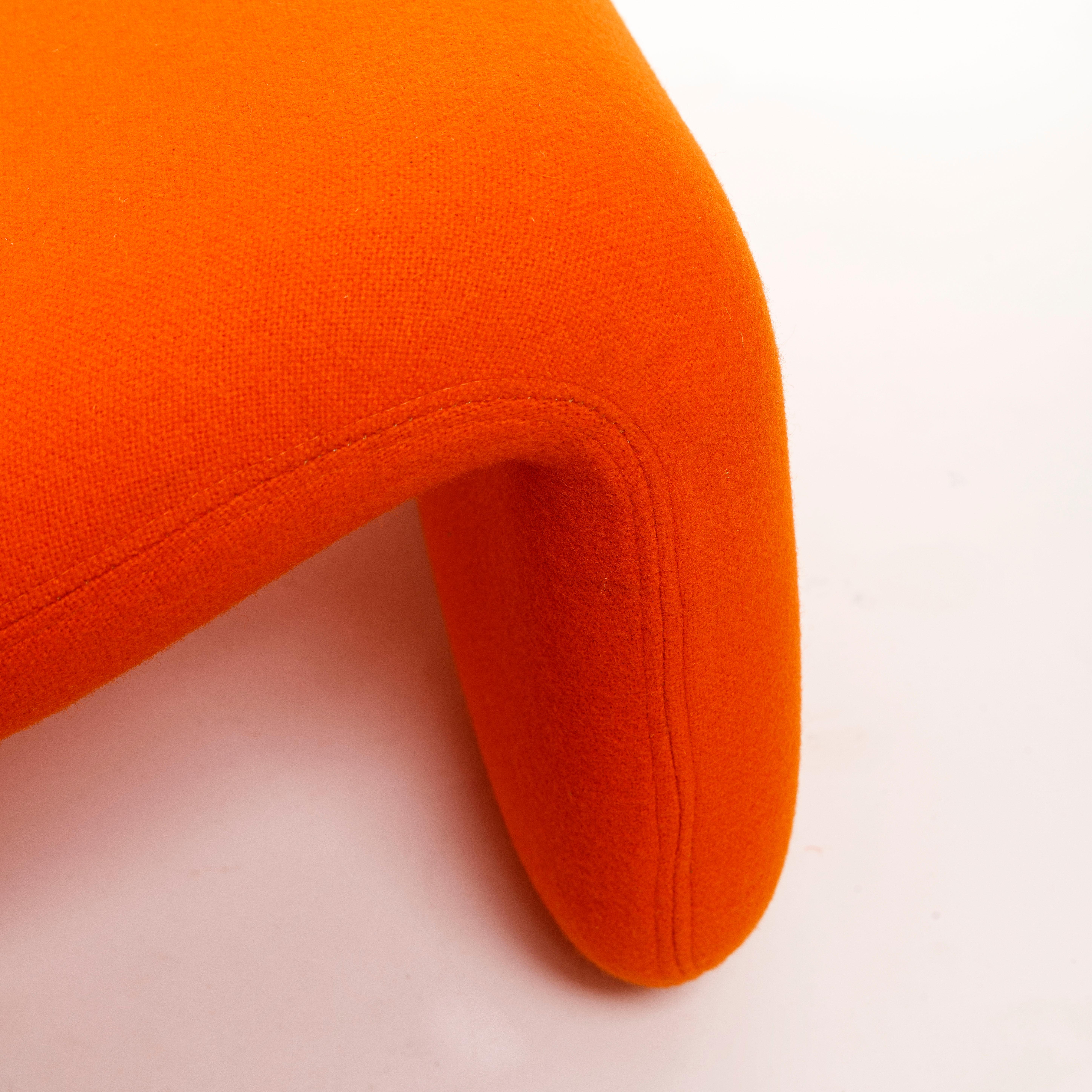 Olivier Mourgue Iconic Djinn Chair Airborne 1963 Reupholstered in Orange Kvadrat For Sale 3