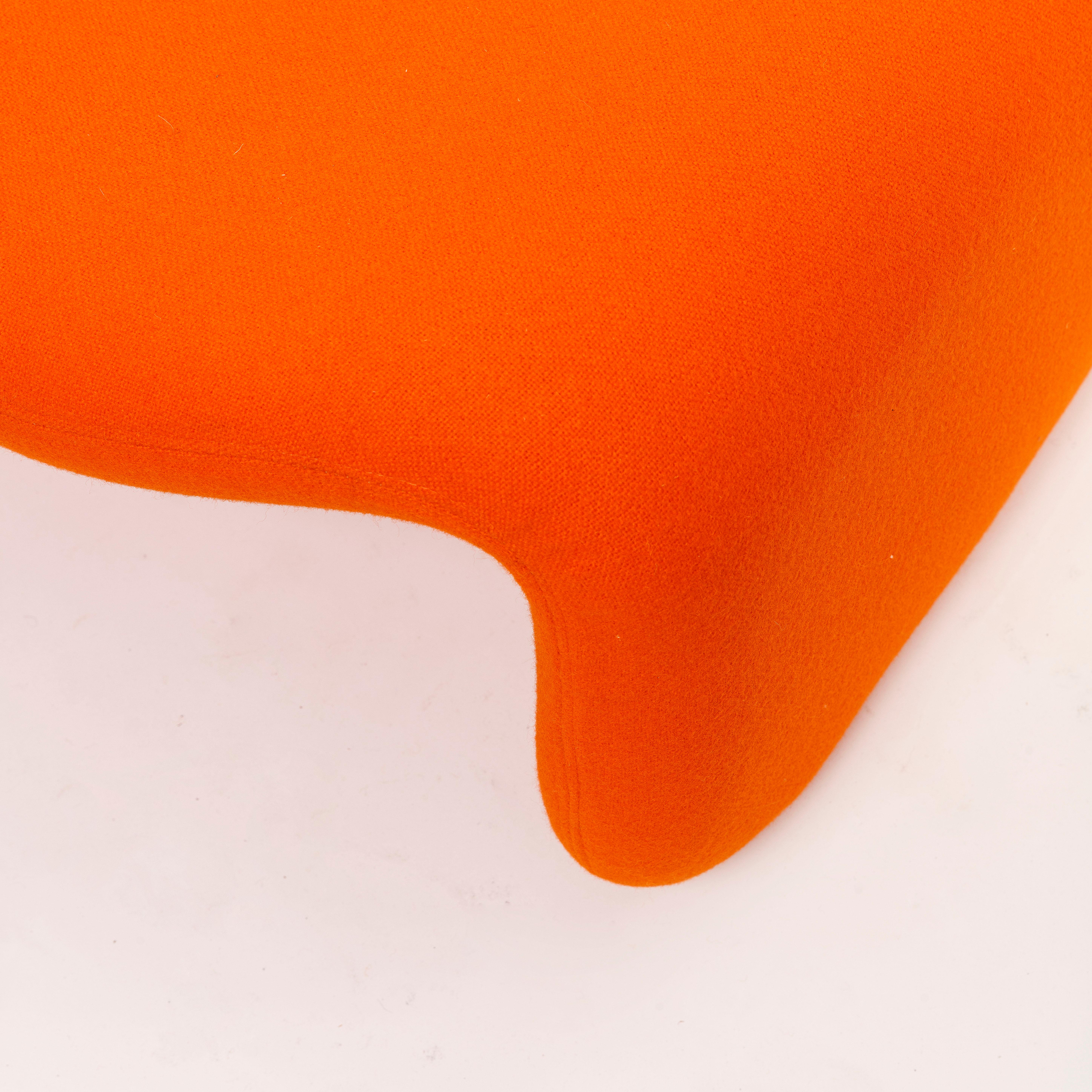 Olivier Mourgue Iconic Djinn Chair Airborne 1963 Reupholstered in Orange Kvadrat For Sale 5