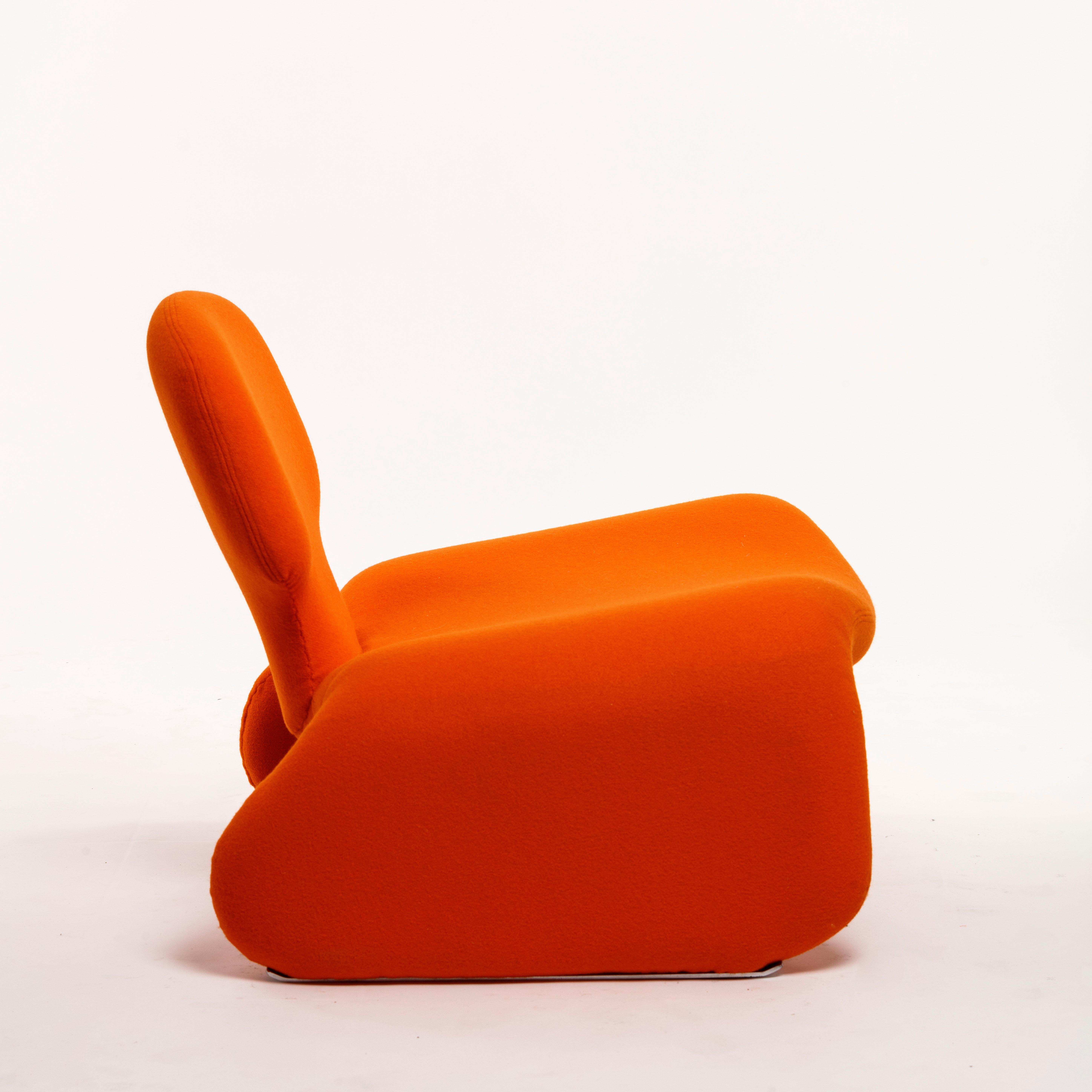 Olivier Mourgue Iconic Djinn Chair Airborne 1963 Reupholstered in Orange Kvadrat In Good Condition For Sale In Santa Gertrudis, Baleares
