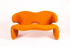 Olivier Mourgue Iconic Djinn Sofa Airborne 1963 Reupholstered orange Kvadrat