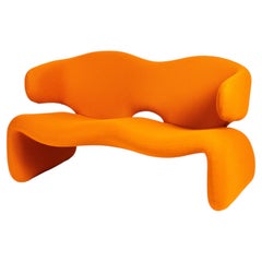 Olivier Mourgue Iconic Djinn Sofa Airborne 1963 Reupholstered orange Kvadrat