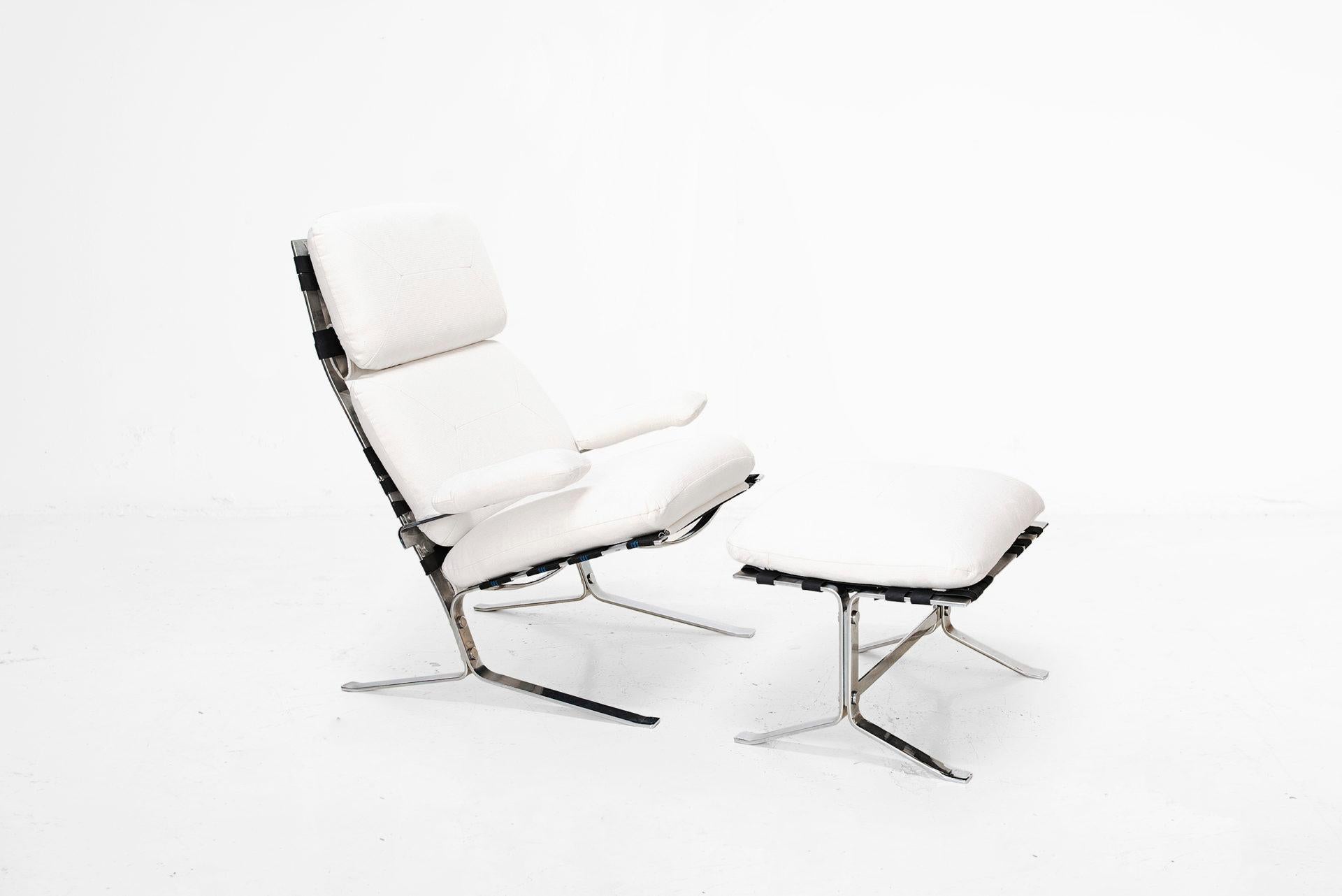 French Olivier Mourgue, Lounge Chair and ottoman 