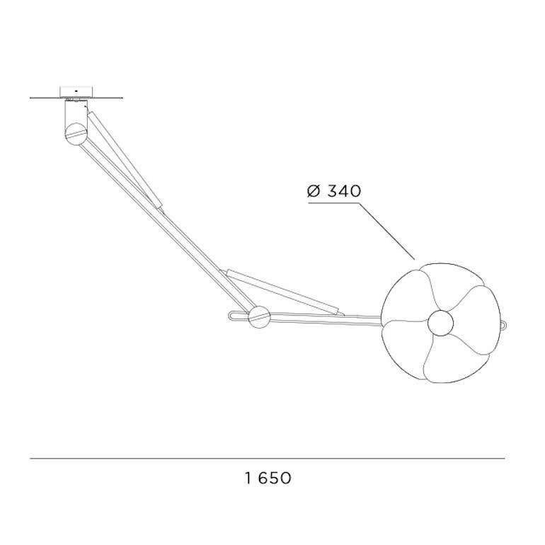 Olivier Mourgue Model 2093-A Wall or Ceiling Lamp for Disderot For Sale 2