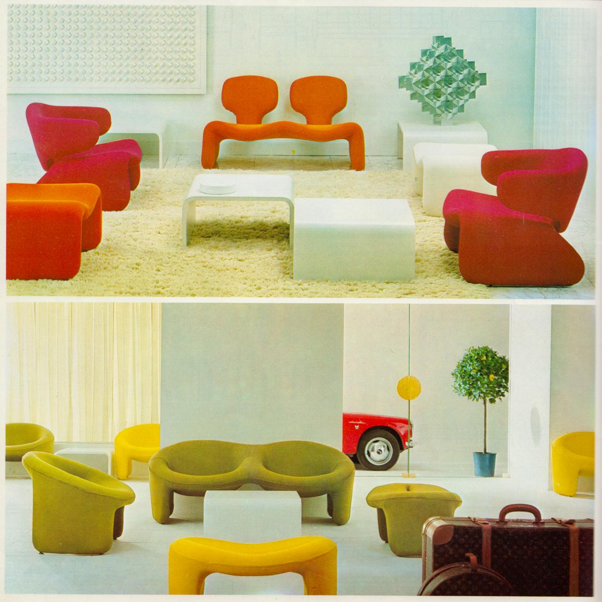 Olivier Mourgue pair of rare Montreal armchairs Airborne  France 1967 For Sale 1