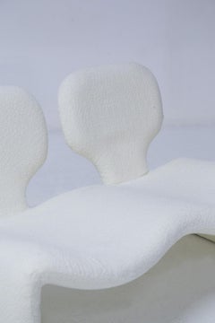 Olivier Mourgue Sofa "Djinn" in White Bouclé