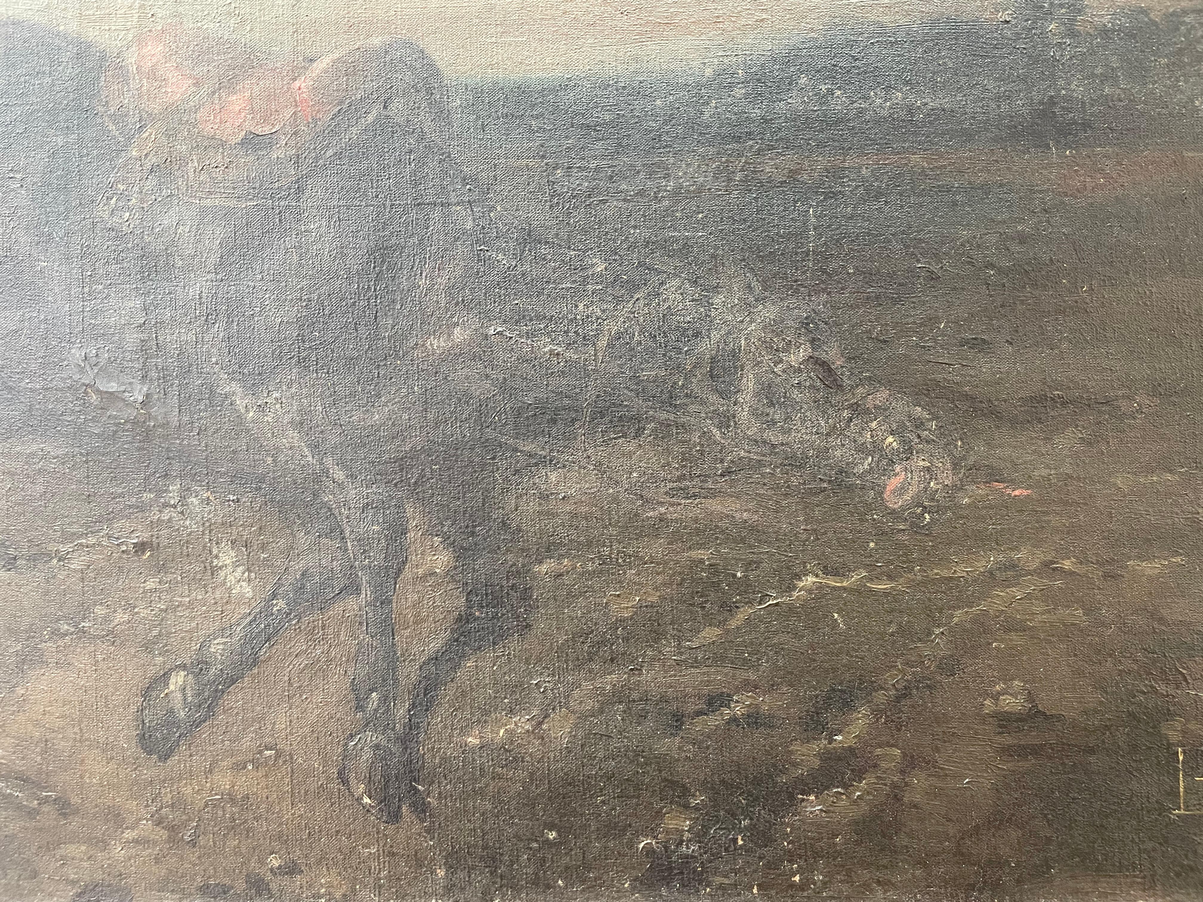Black Bess, Yegua legendaria, Óleo sobre lienzo, Gran formato en venta 6