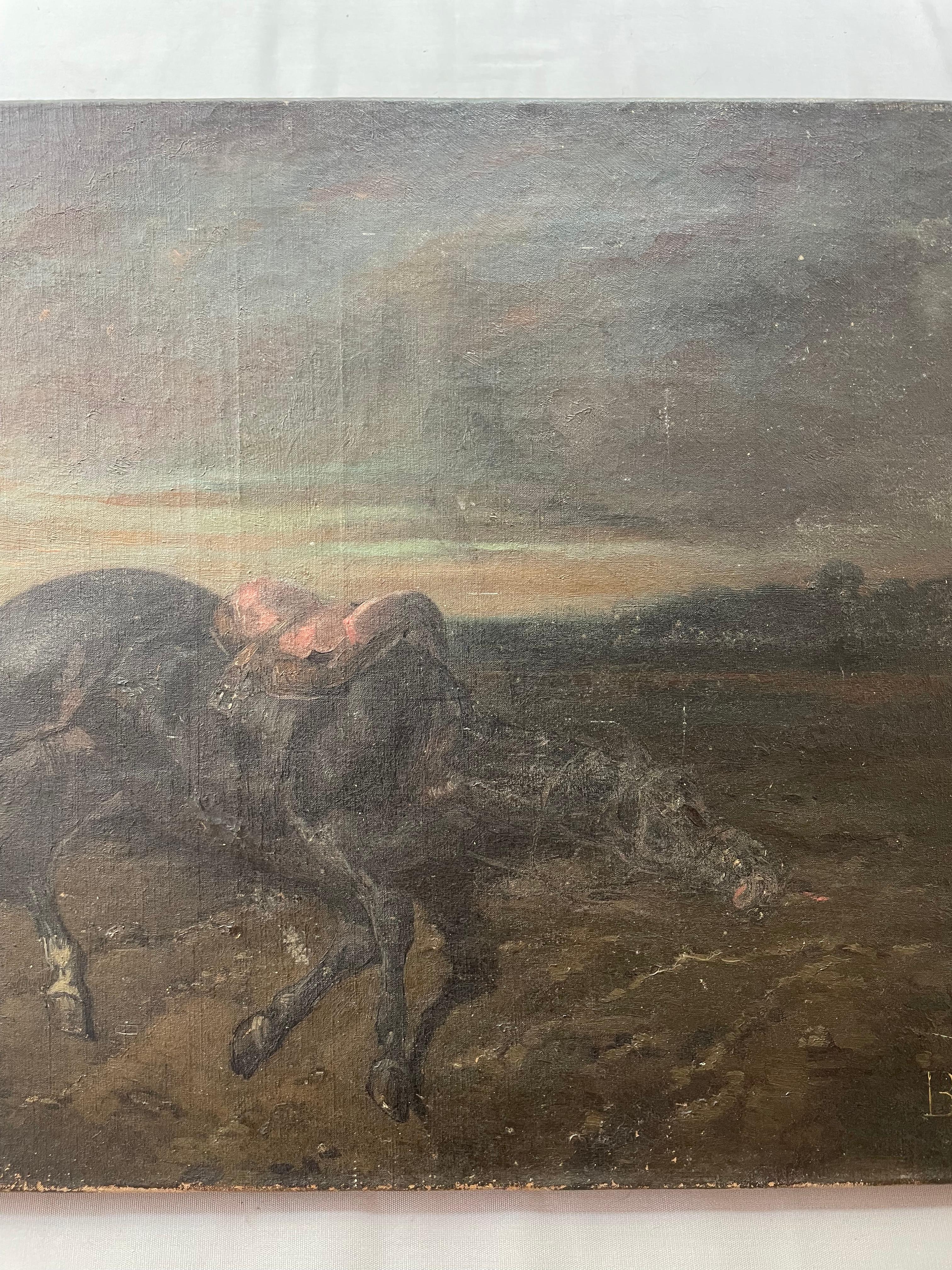 Black Bess, Yegua legendaria, Óleo sobre lienzo, Gran formato en venta 3