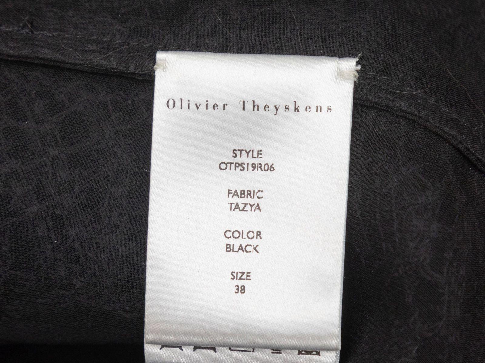 Olivier Theyskens Black Silk Sleeveless Lace Dress In Good Condition In New York, NY