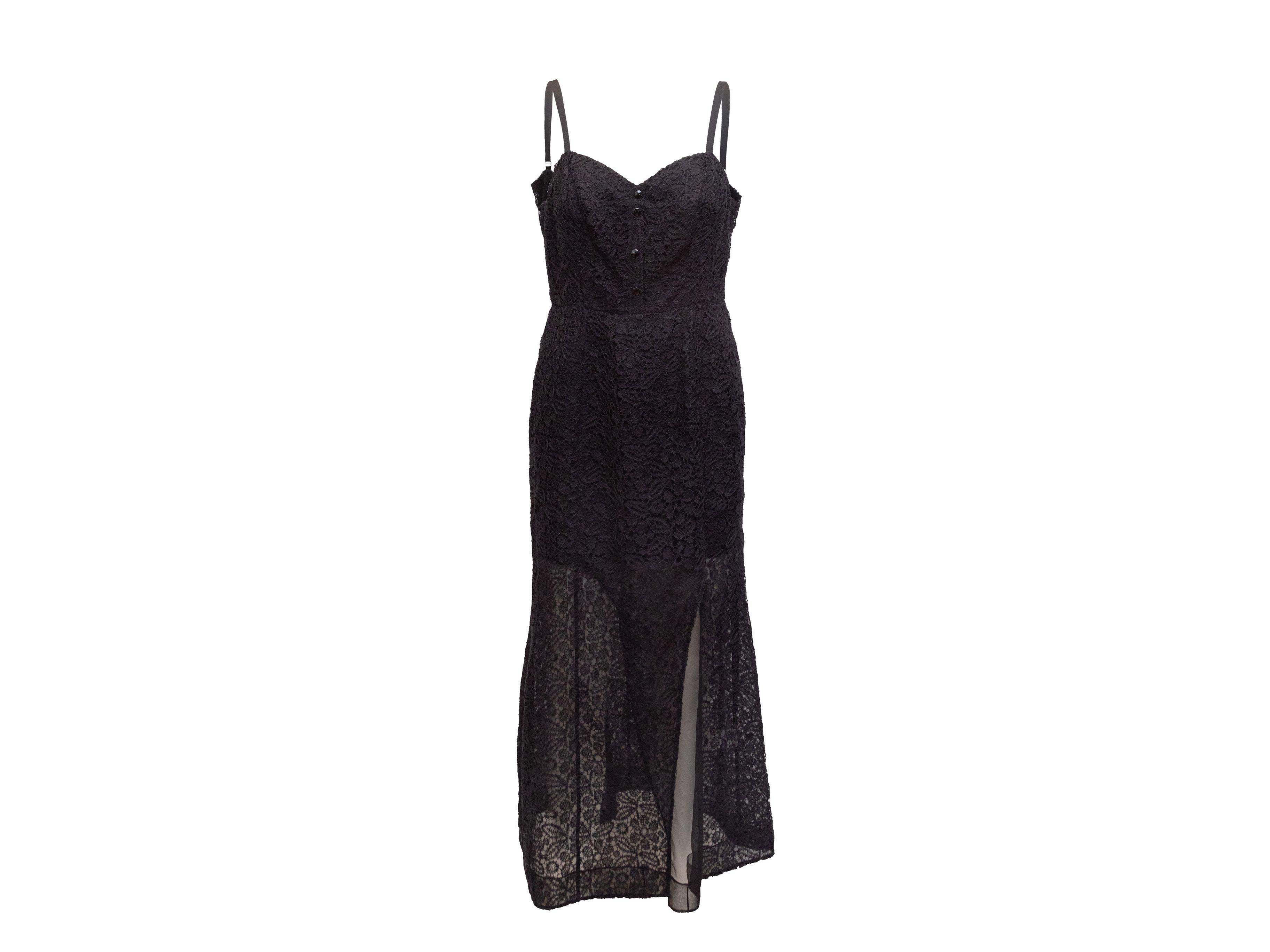 Olivier Theyskens Black Silk Sleeveless Lace Dress 1