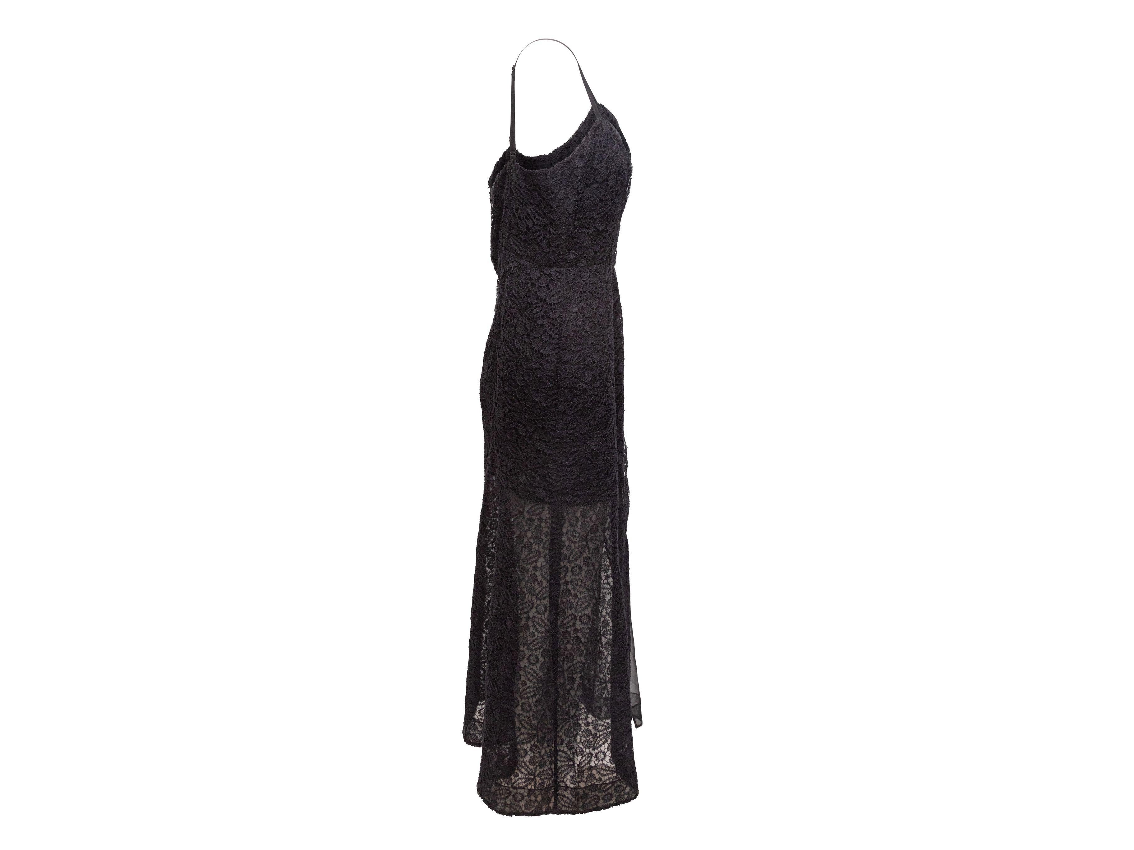 Olivier Theyskens Black Silk Sleeveless Lace Dress 3