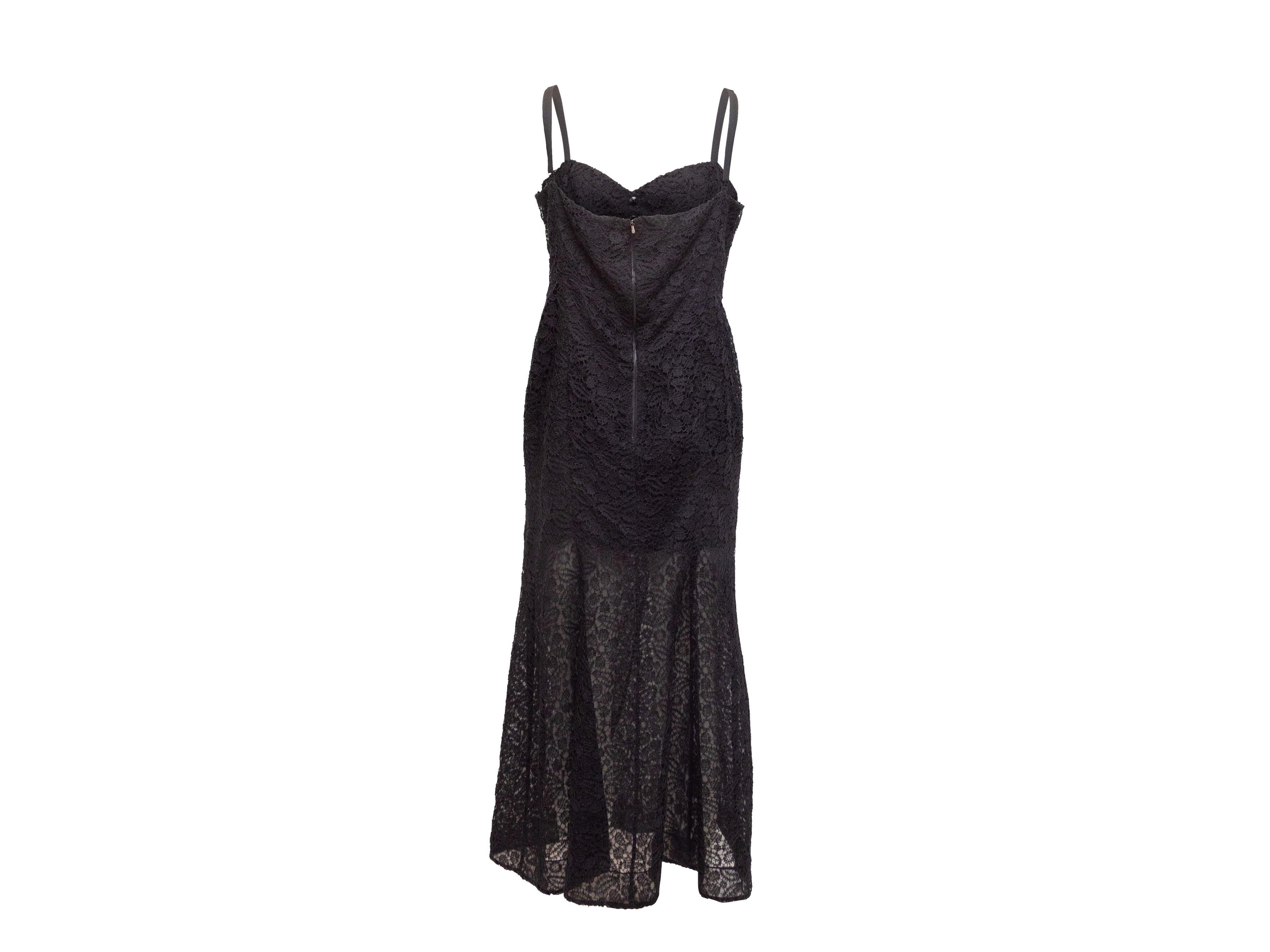 Olivier Theyskens Black Silk Sleeveless Lace Dress 4