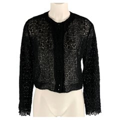 OLIVIER THEYSKENS „Estimated 6“ – Kurze Strickjacke aus schwarzer Spitze