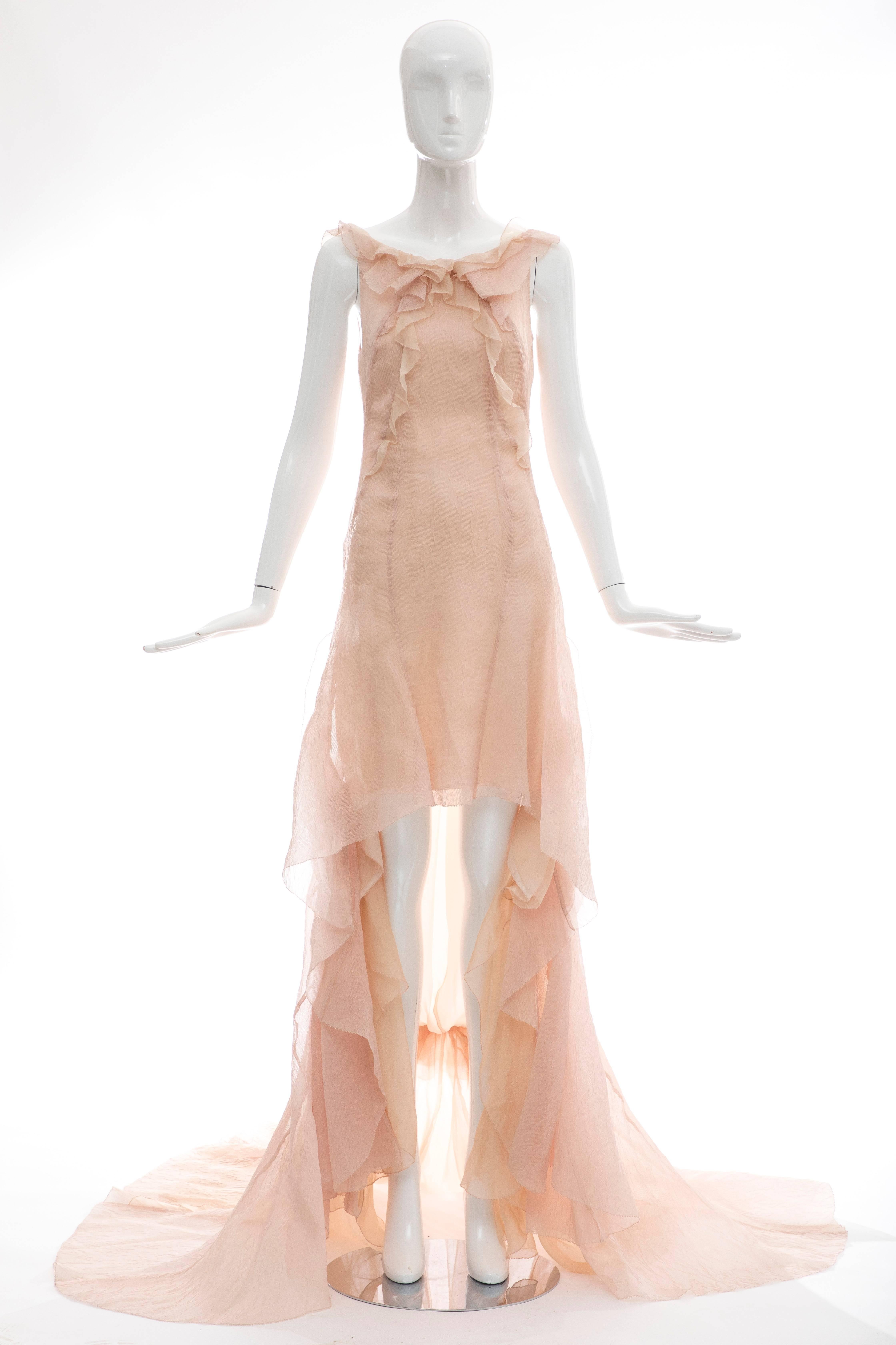 Olivier Theyskens for Nina Ricci Blush Silk Nylon Evening Dress, Spring 2009 im Zustand „Hervorragend“ in Cincinnati, OH