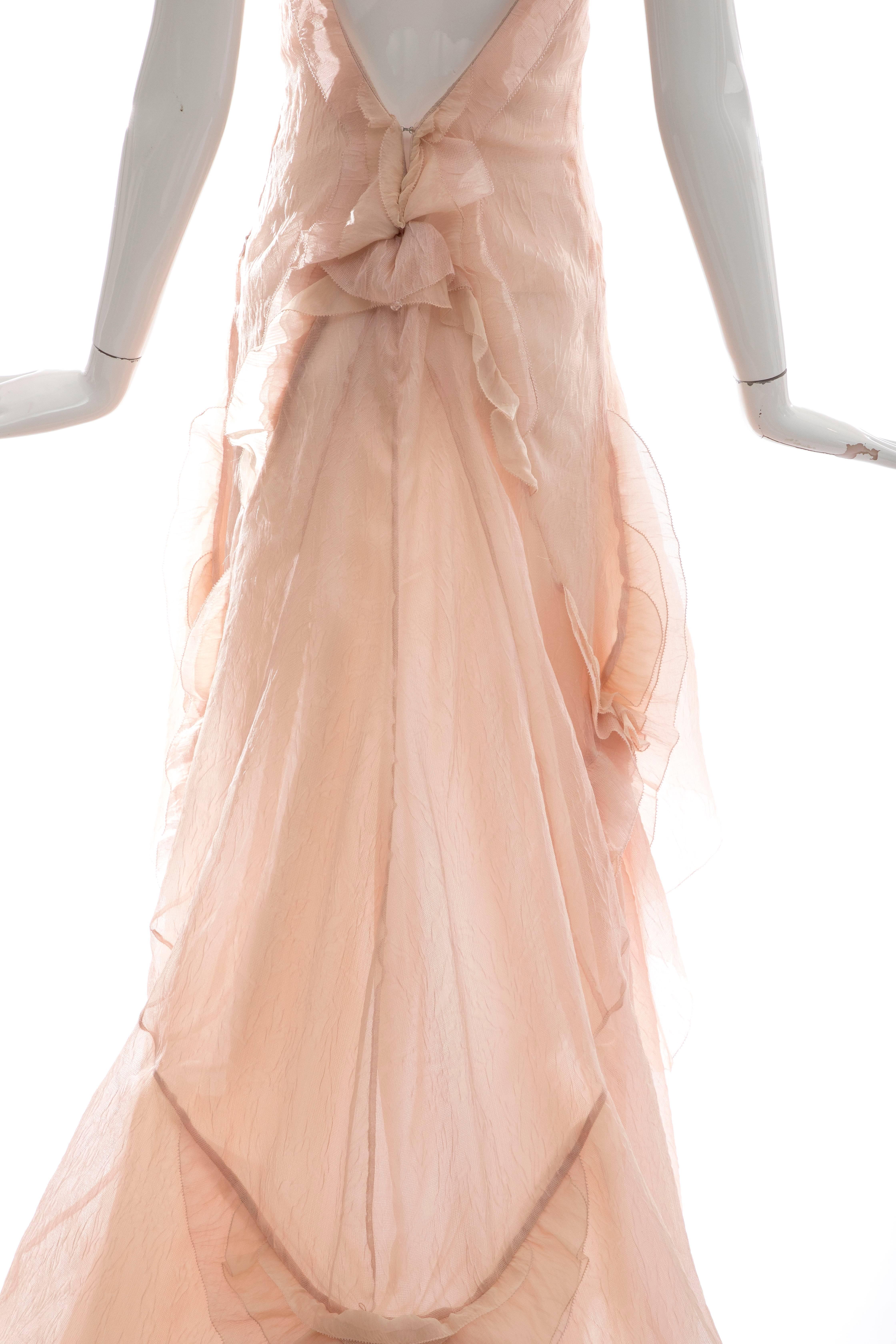 Women's Olivier Theyskens for Nina Ricci Blush Silk Nylon Evening Dress, Spring 2009