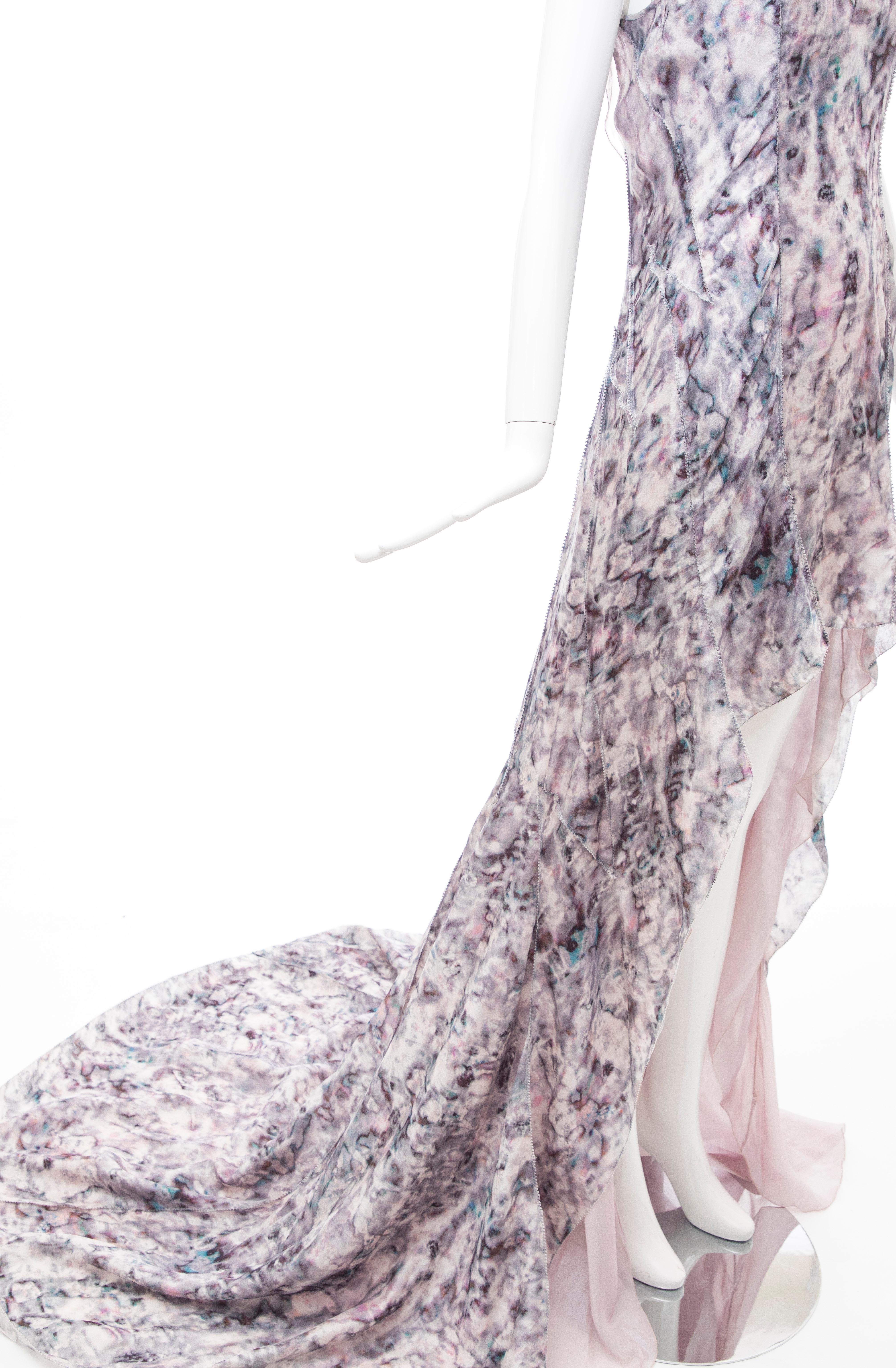 Women's  Olivier Theyskens for Nina Ricci Runway Silk Print Evening Dress, Spring 2009