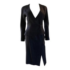 Olivier Theyskens Italian Black 2 Piece Slim Skirt Suit Size 0-2