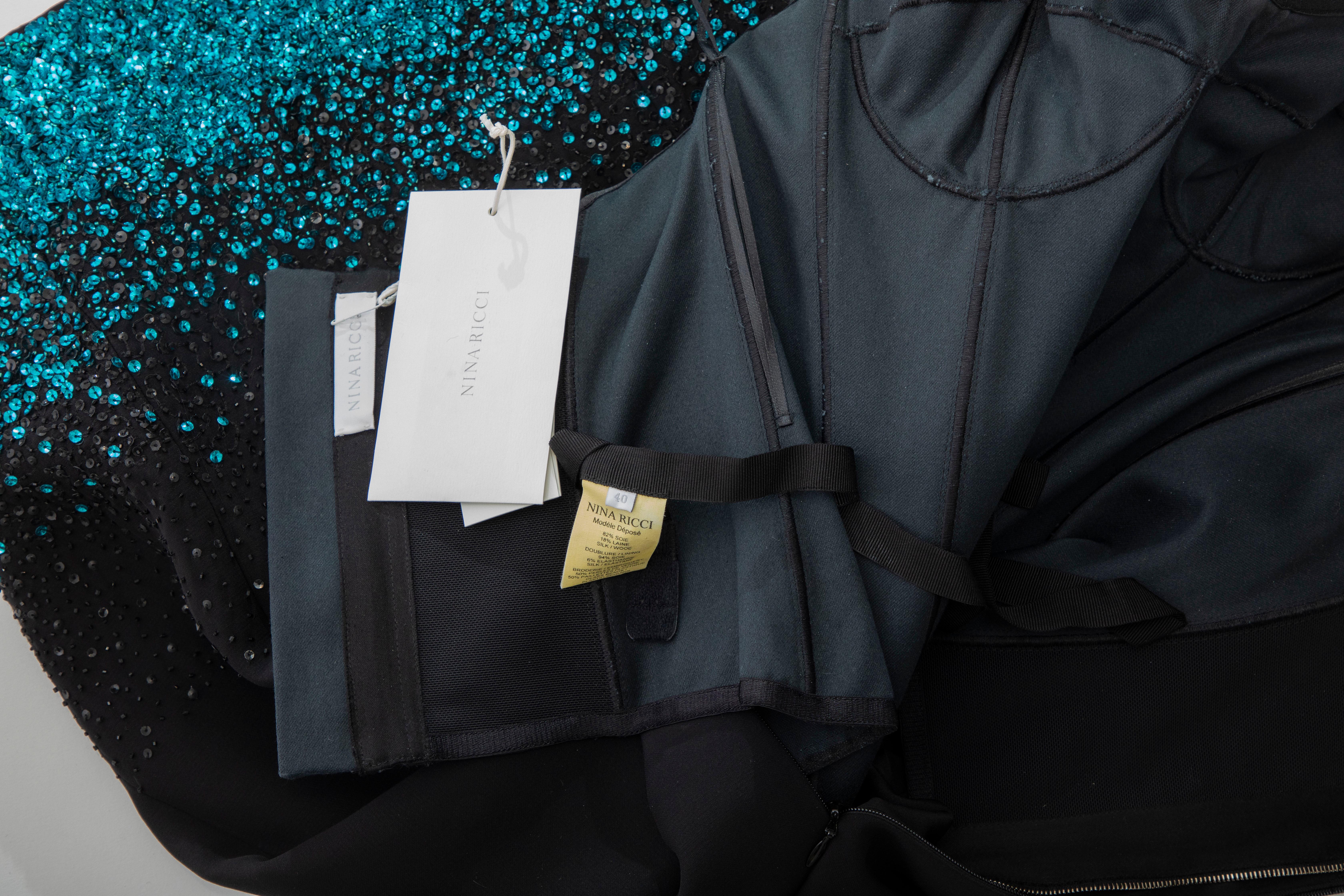 Olivier Theyskens for Nina Ricci Runway Black Strapless Evening Dress, Fall 2009 For Sale 6
