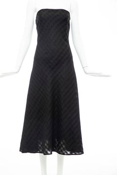 Olivier Theyskens Runway Black Linen Dress, Spring 2000