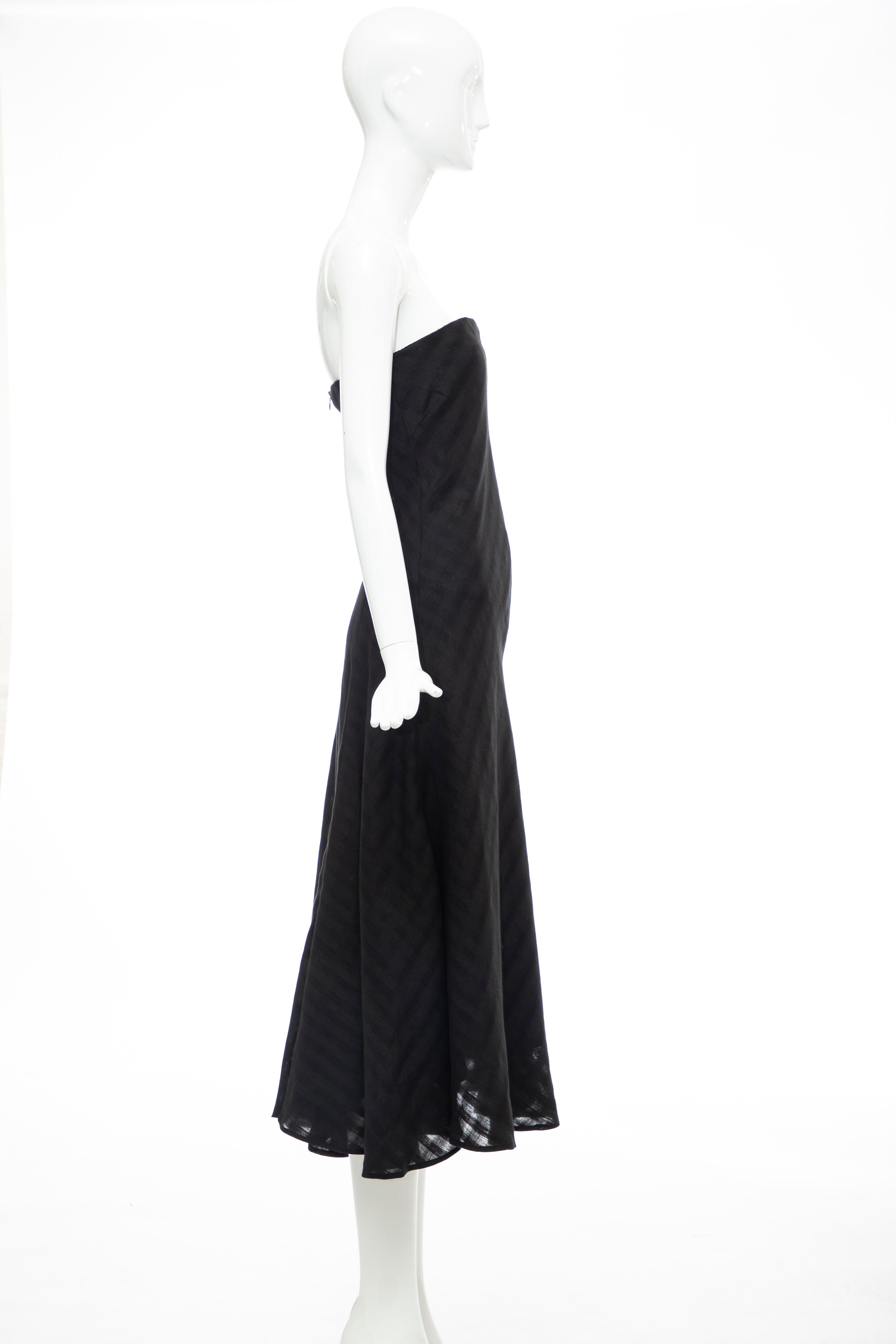 Olivier Theyskens Runway Black Linen Dress, Spring 2000 For Sale 1