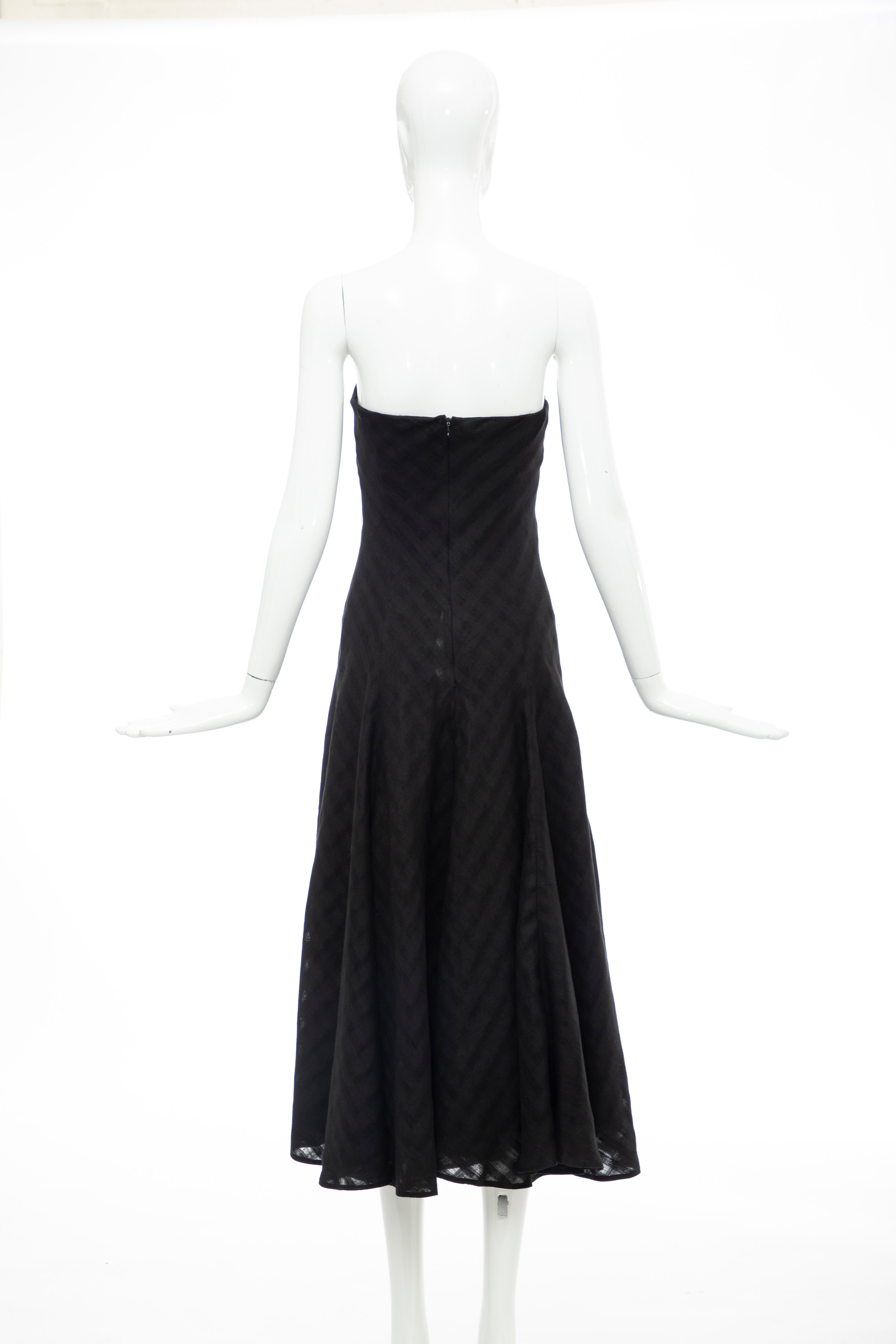 Olivier Theyskens Runway Black Linen Dress, Spring 2000 For Sale 3