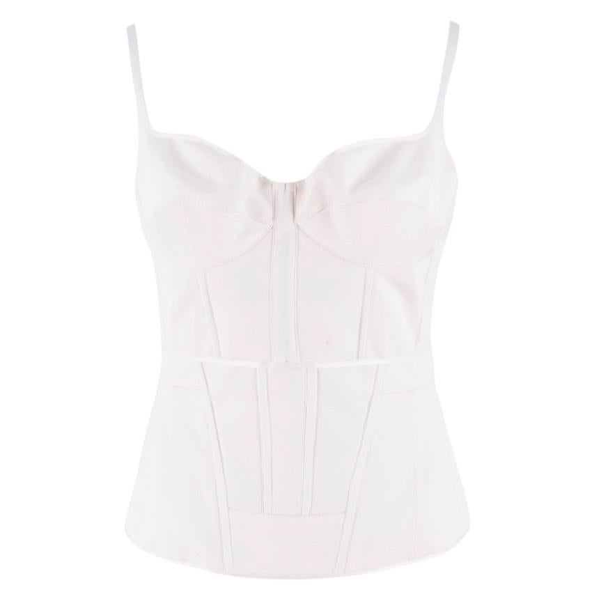 Olivier Theyskens white silk-satin bustier top

- Concealed hook and zip fastening through back
- 100% silk
- Dry clean
- Adjustable straps 

Please note, these items are pre-owned and may show signs of being stored even when unworn and unused. This