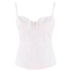 Olivier Theyskens white silk-satin tanepa bustier top US 4