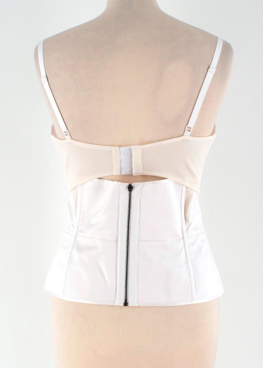white silk corset top