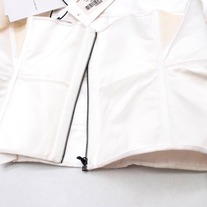 Olivier Theyskens white silk-satin tanepa bustier top US 4 In New Condition In London, GB