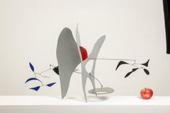 Olivier Vonet Sculpture in black, blue, and red lacquered metal. Contemporary