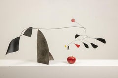 Olivier Vonet Sculpture in black, red, and yellow lacquered metal. Contemporary