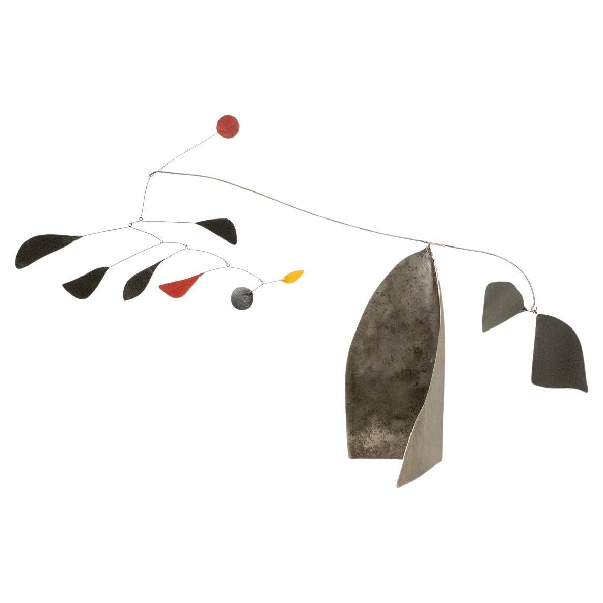 Olivier Vonet Sculpture in black, red, and yellow lacquered metal. Contemporar