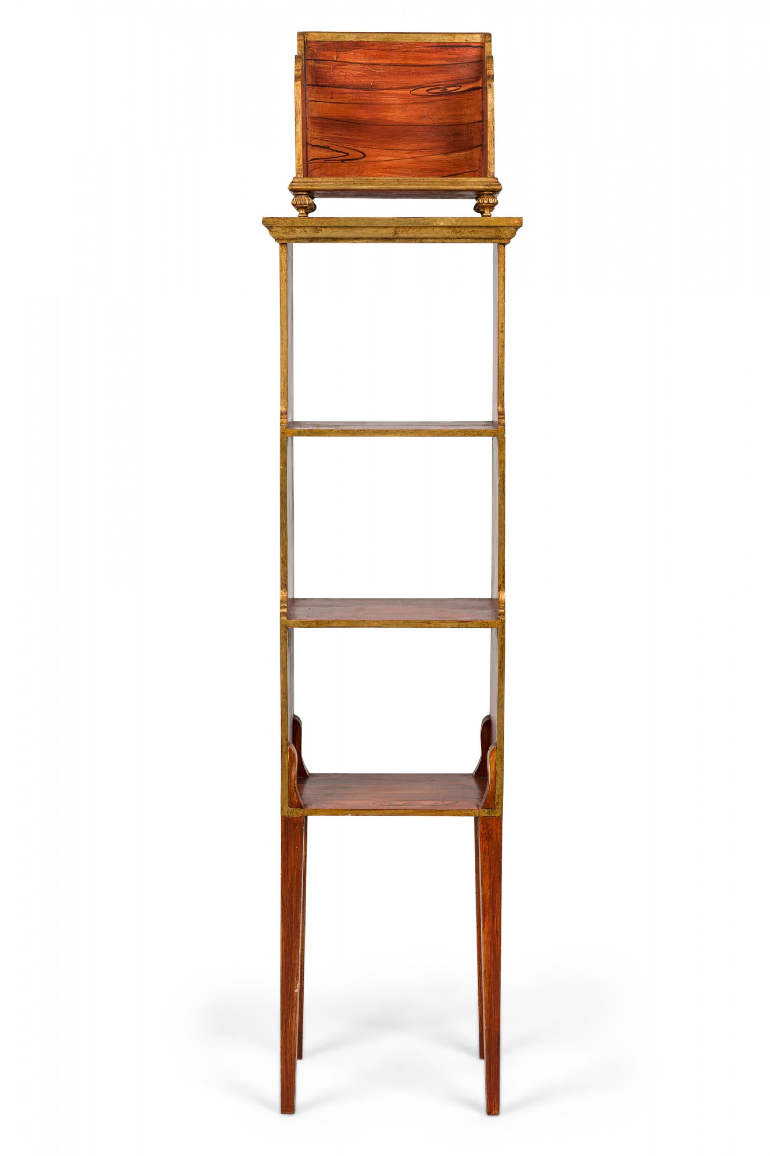 Oliviere Italiano Veneciano Tallado Pintado Madera Bibliotech / Librería en venta 4