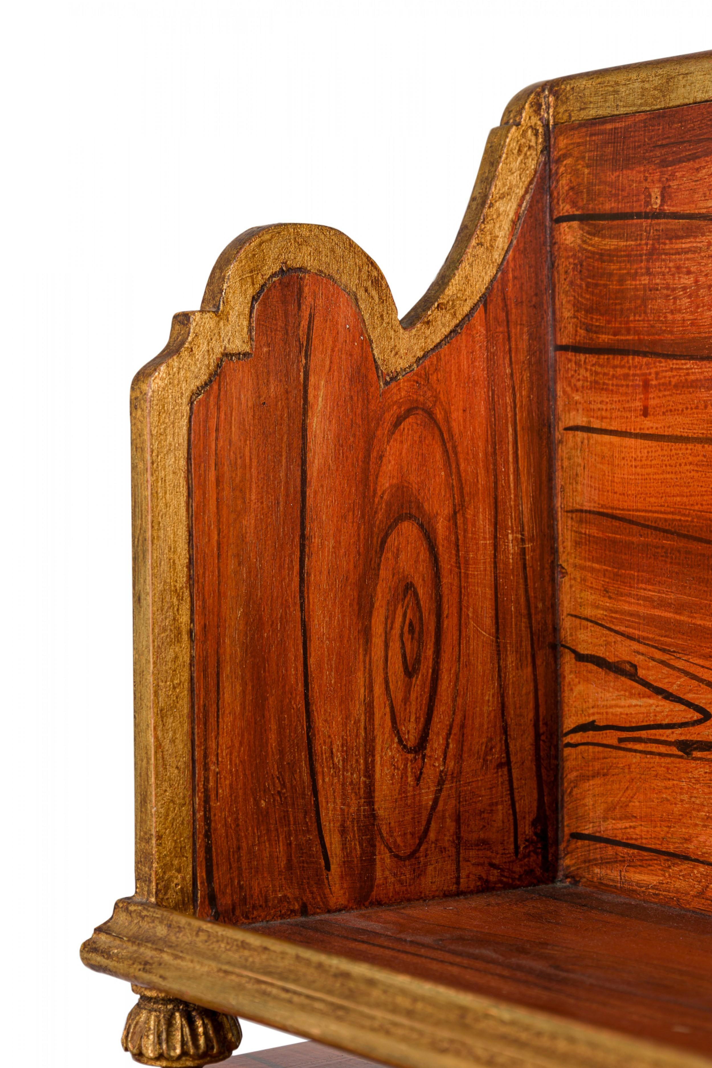 Oliviere Italiano Veneciano Tallado Pintado Madera Bibliotech / Librería Barroco en venta