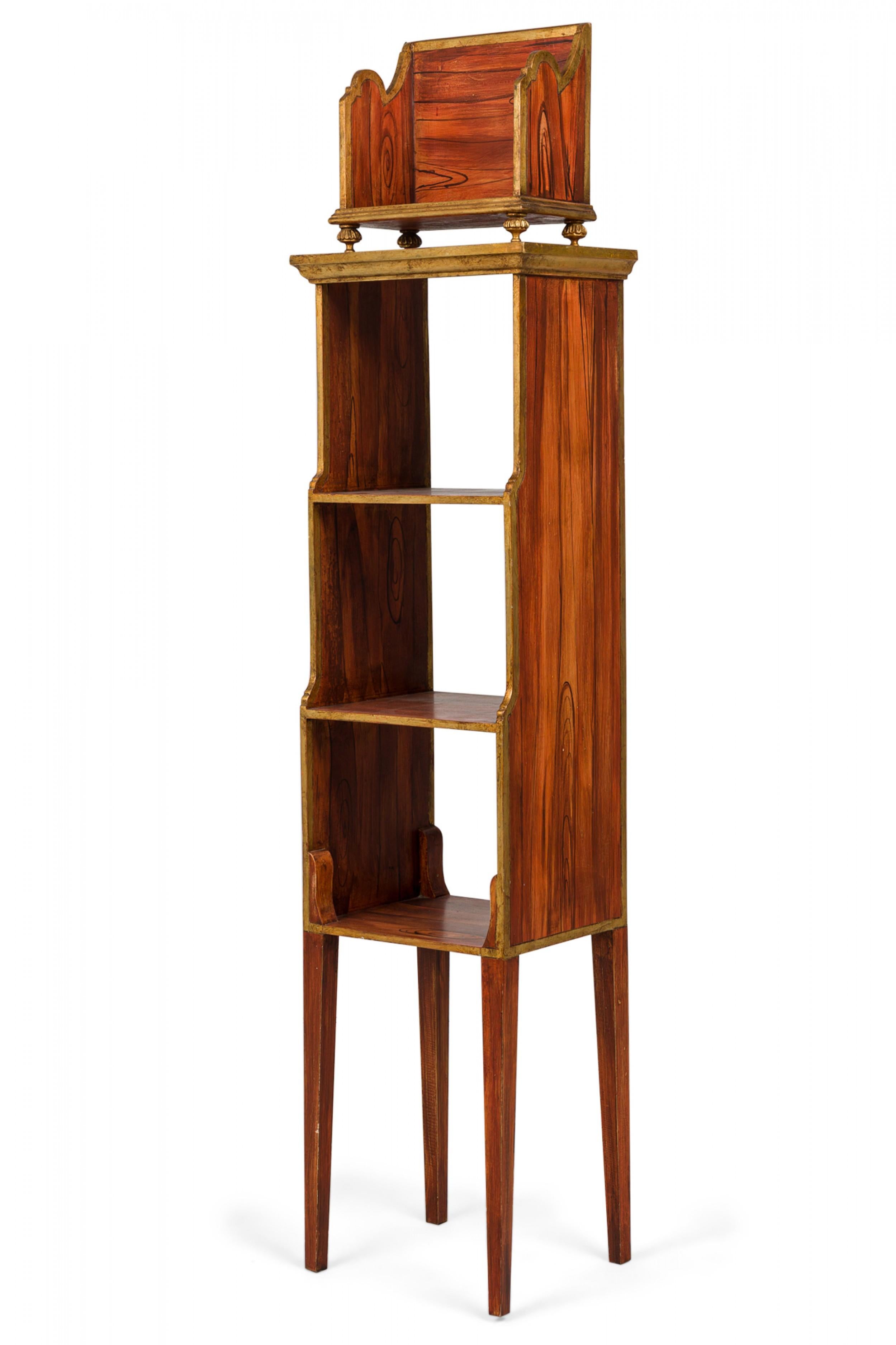 Oliviere Italiano Veneciano Tallado Pintado Madera Bibliotech / Librería en venta 2