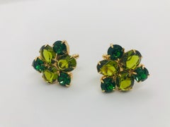 Olivine Austrian Crystal Cuff Links
