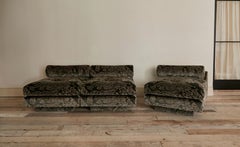 Oll Modular Sofa&table, contemporary design upholstered in pattern green fabric